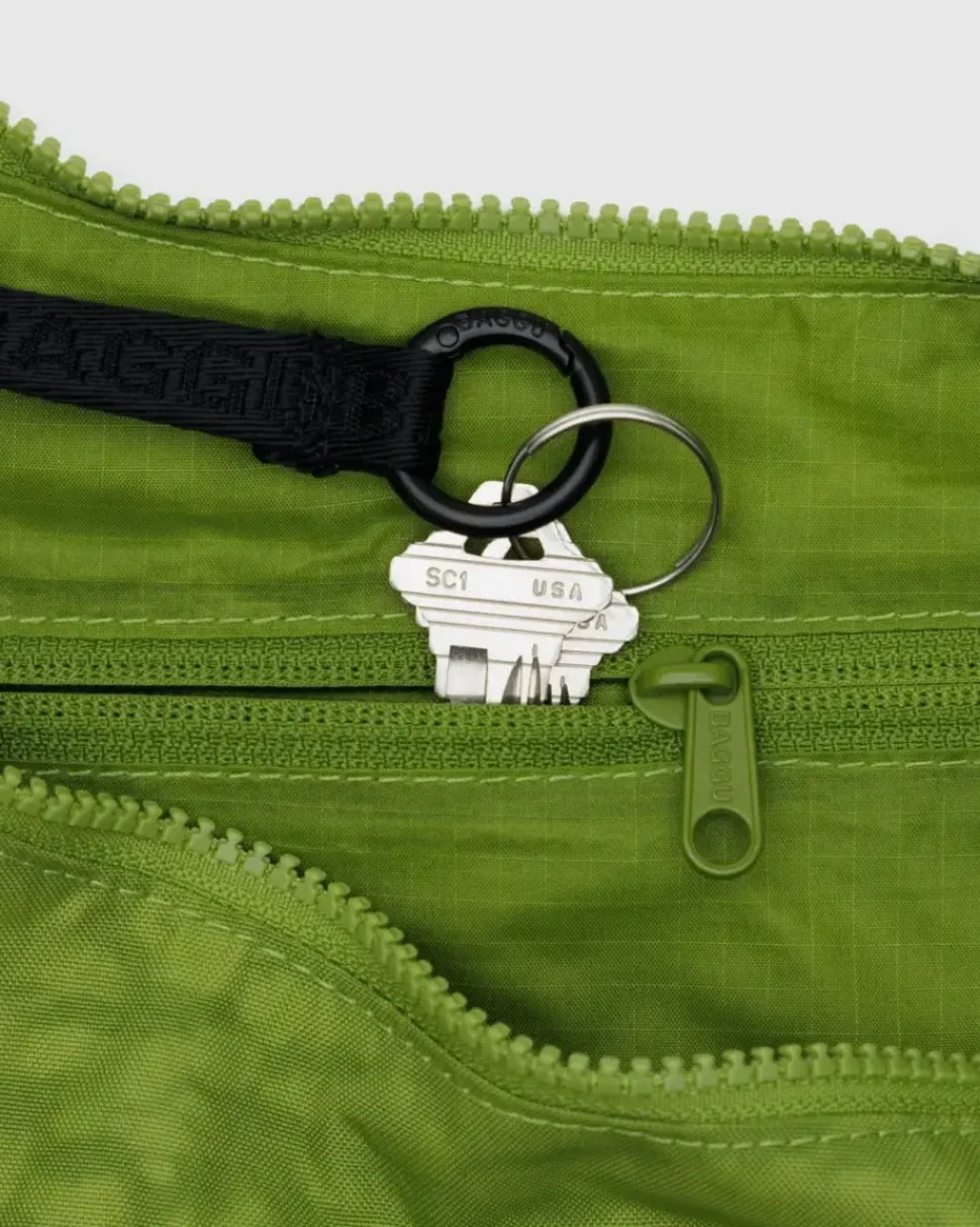 Medium Nylon Baggu Crescent Bag - Green Juice
