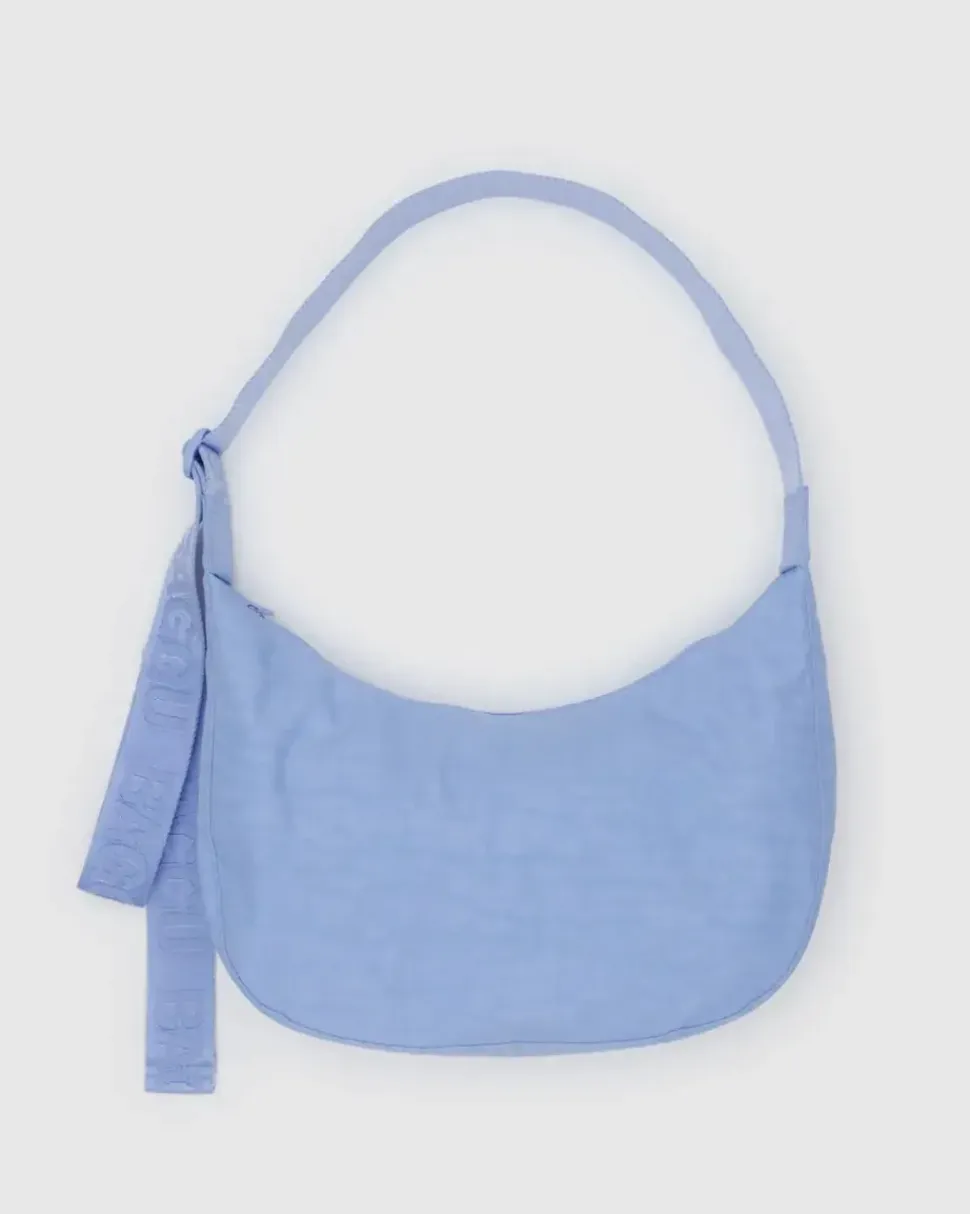 Medium Nylon Baggu Crescent Bag - French Blue