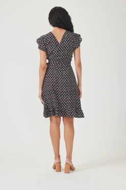 Midi Wrap Dress - Tree Print