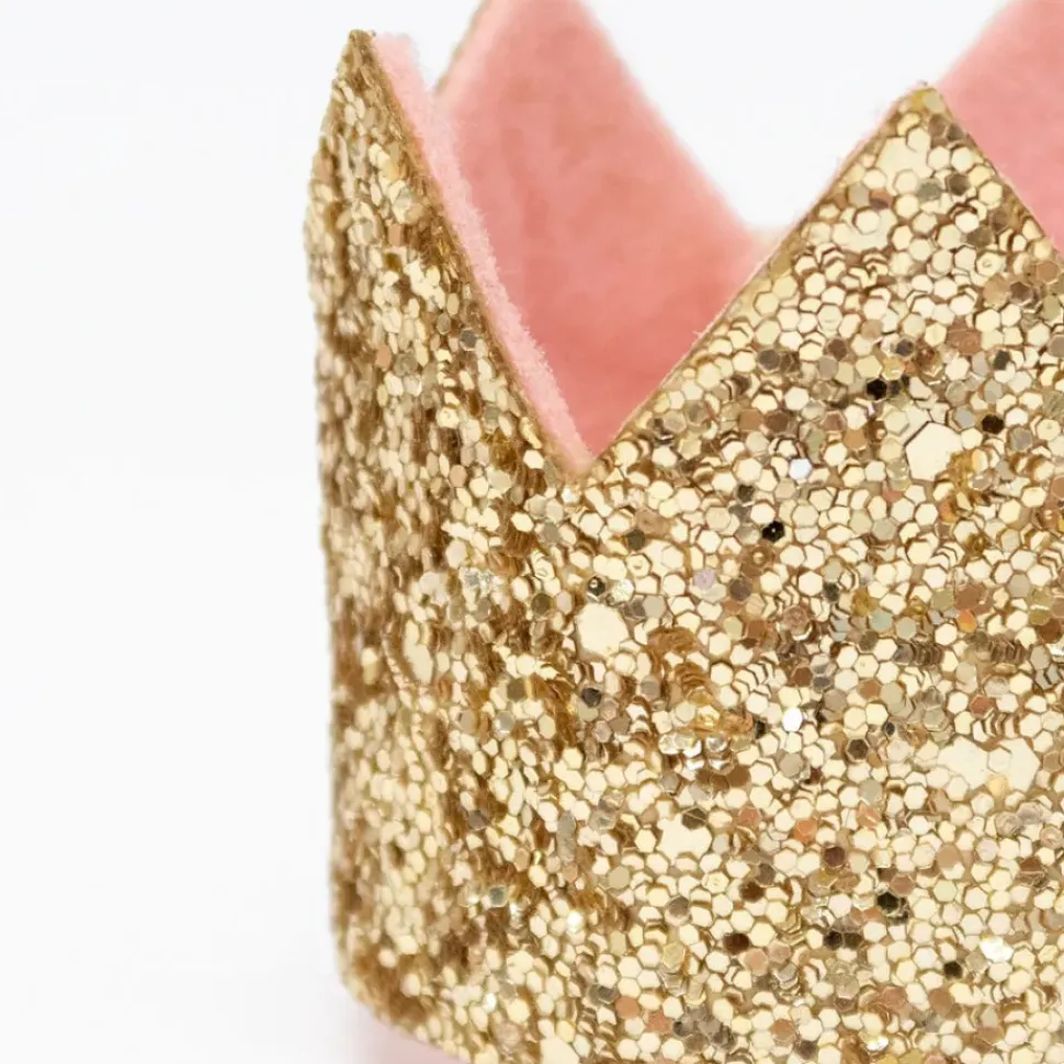 Mini Gold Glitter Crown Hair Clip