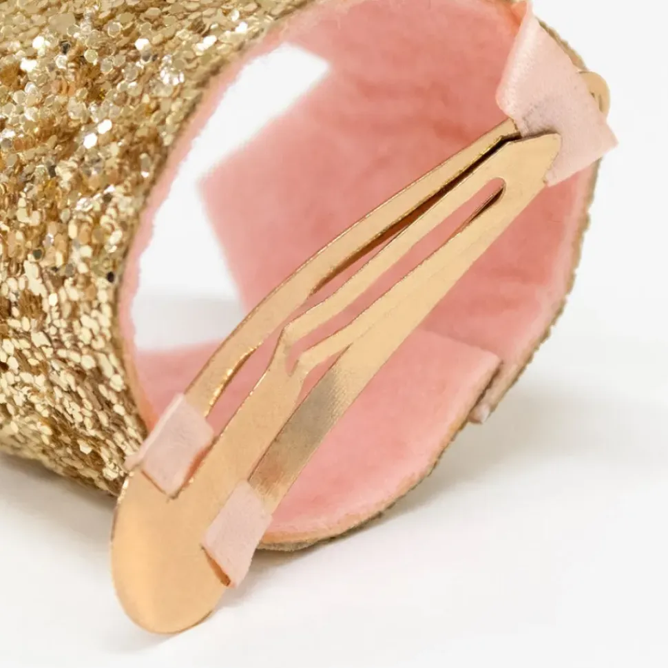Mini Gold Glitter Crown Hair Clip