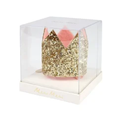 Mini Gold Glitter Crown Hair Clip