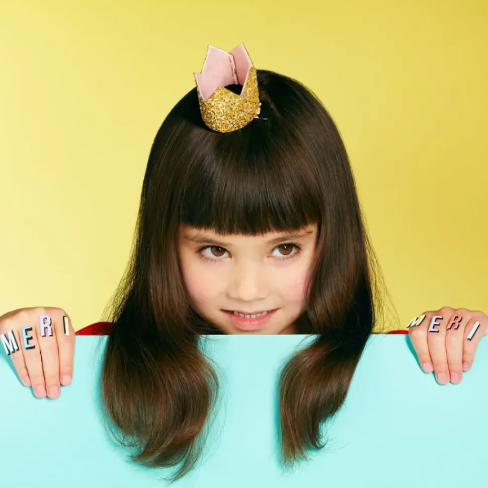 Mini Gold Glitter Crown Hair Clip