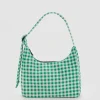Mini Nylon Shoulder Bag - Green Gingham