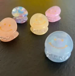 Mini Smiley Face Hair Claw - Several Colors