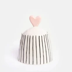 Mono Stripe Stoneware Pot