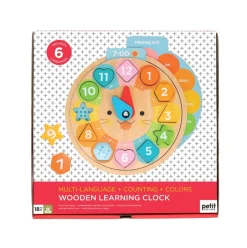 Multi-Language + Counting + Colors Wooden Learning Clock
