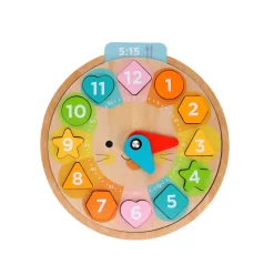 Multi-Language + Counting + Colors Wooden Learning Clock