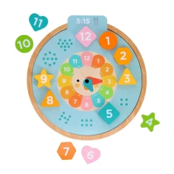 Multi-Language + Counting + Colors Wooden Learning Clock