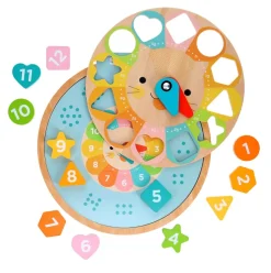 Multi-Language + Counting + Colors Wooden Learning Clock