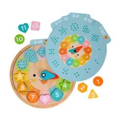 Multi-Language + Counting + Colors Wooden Learning Clock