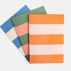 Multi Stripe Set of 3 Notebooks