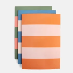 Multi Stripe Set of 3 Notebooks