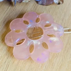 Mum Floral Iridescent Acetate Hair Clip (several colors)