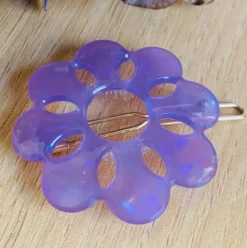 Mum Floral Iridescent Acetate Hair Clip (several colors)