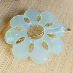 Mum Floral Iridescent Acetate Hair Clip (several colors)