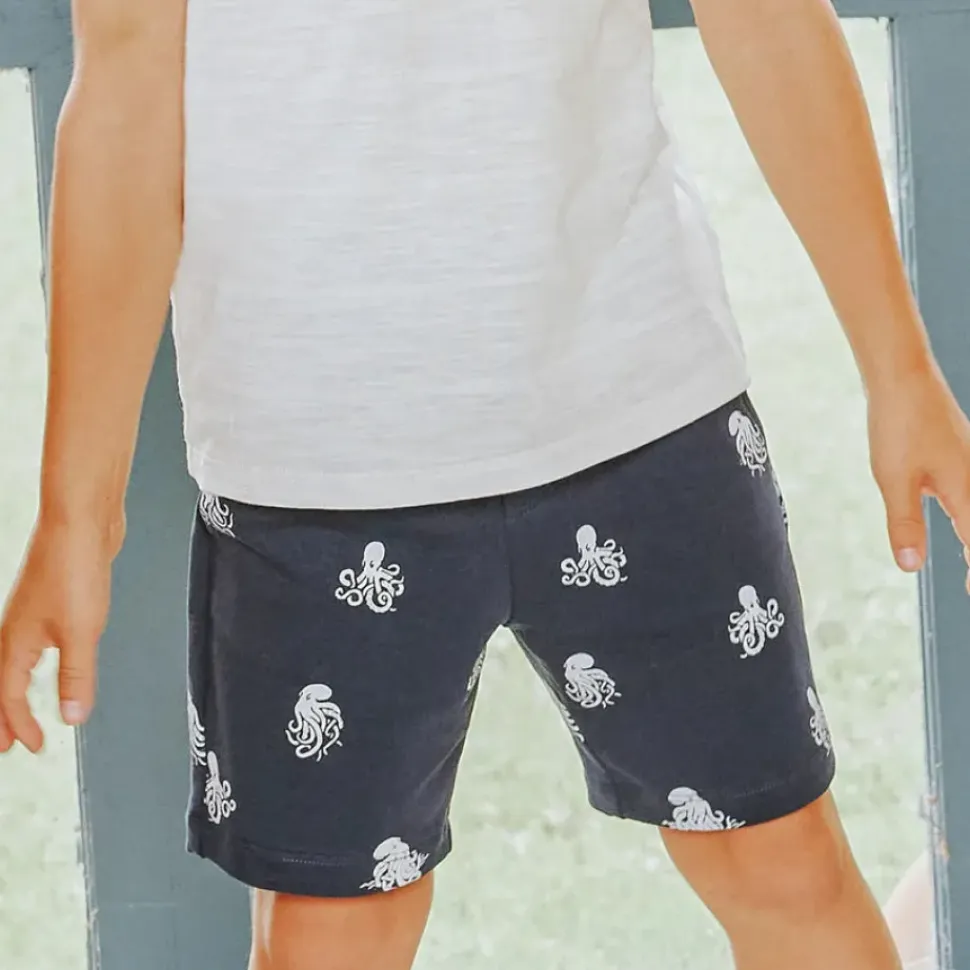 Octopus Print Terry Shorts