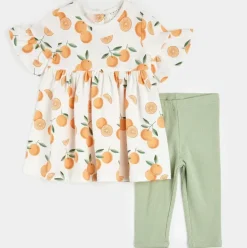 Oranges Print Dress Set