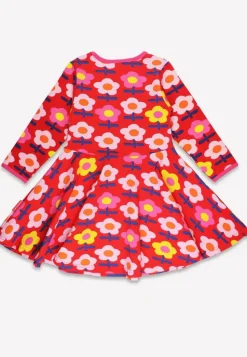 Organic Pink Flower Print Skater Dress