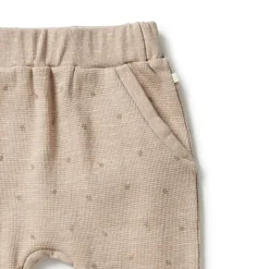 Organic Waffle Slouch Toddler Pant - Leaf Print