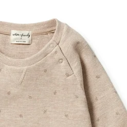 Organic Waffle Toddler Sweatshirt - Leaf Print