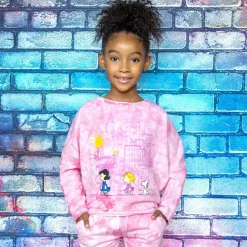 Peanuts Slouchy Sweatshirt - Light Pink Tie Dye