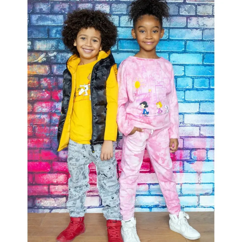 Peanuts Slouchy Sweatshirt - Light Pink Tie Dye