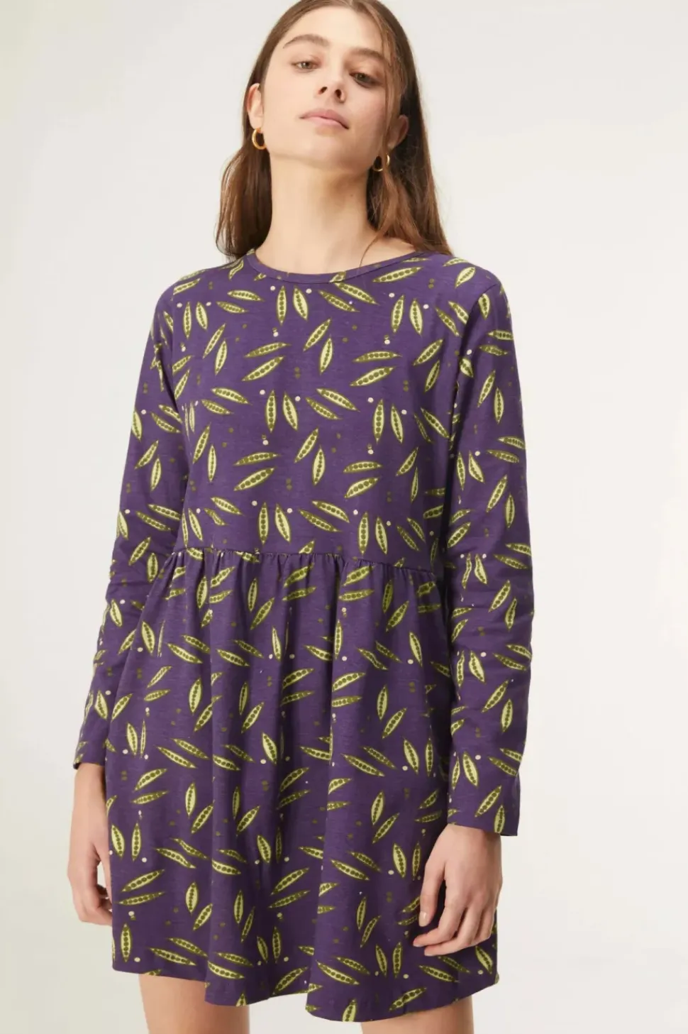 Pea Print Babydoll Dress