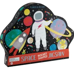80 Piece "Rocket" Shaped Jigsaw with Shaped Box - Space