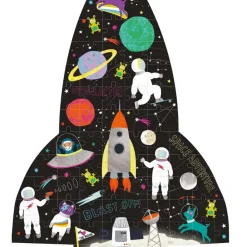 80 Piece "Rocket" Shaped Jigsaw with Shaped Box - Space