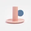 Pink/Blue Hand Painted Stoneware Candle Holder