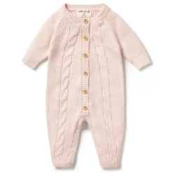 Pink Knitted Cable Growsuit