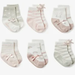 Pink Mary Jane Non Slip Socks 6pk