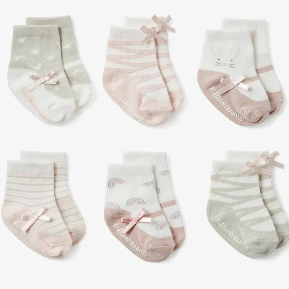 Pink Mary Jane Non Slip Socks 6pk