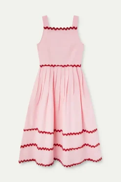 Pink Ric-Rac Midi Dress