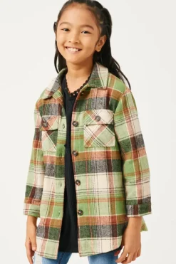 Plaid Long Length Button Up Shirt