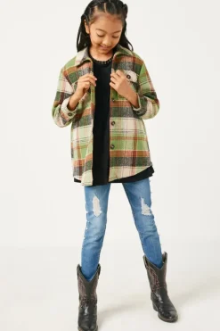 Plaid Long Length Button Up Shirt