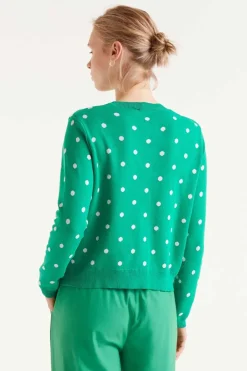 Polka Dot Cardigan - Green