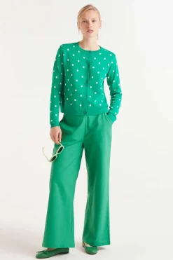 Polka Dot Cardigan - Green