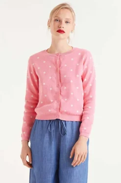 Polka Dot Cardigan - Pink