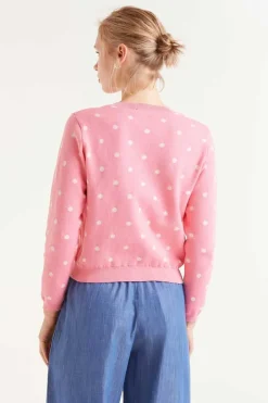 Polka Dot Cardigan - Pink