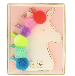 Pompom Unicorn Hair Clips (set of 6)