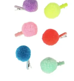 Pompom Unicorn Hair Clips (set of 6)
