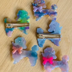 Poodle Acetate Hair Clip