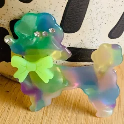 Poodle Acetate Hair Clip