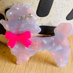 Poodle Acetate Hair Clip