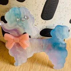 Poodle Acetate Hair Clip