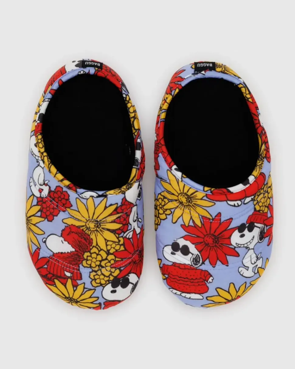 Puffy Slippers - Floral Snoopy