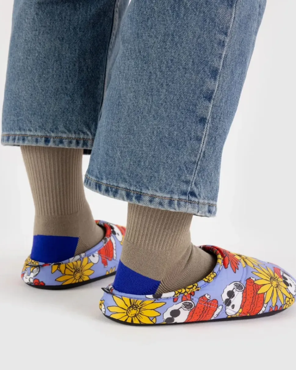 Puffy Slippers - Floral Snoopy
