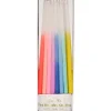 Rainbow Dipped Tapered Candles (x 16)
